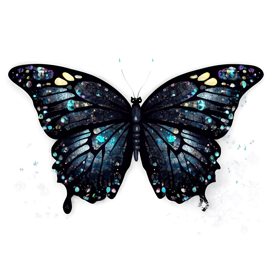 Black Butterfly Glitter Png 21