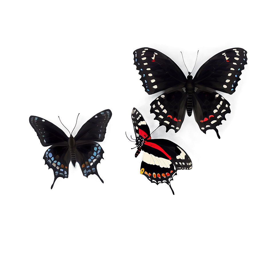 Black Butterfly In Flight Png Ghy