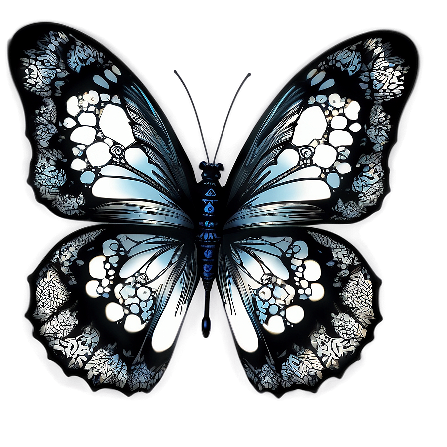 Black Butterfly Tattoo Design Png Ncg