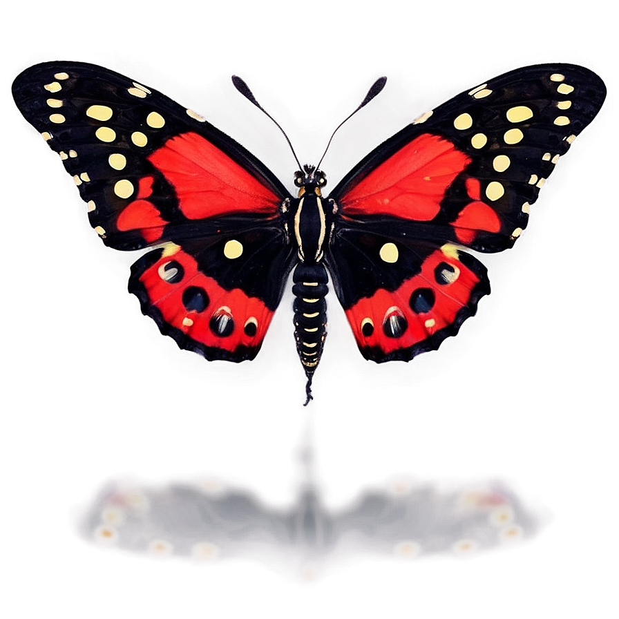 Black Butterfly With Red Spots Png 06252024