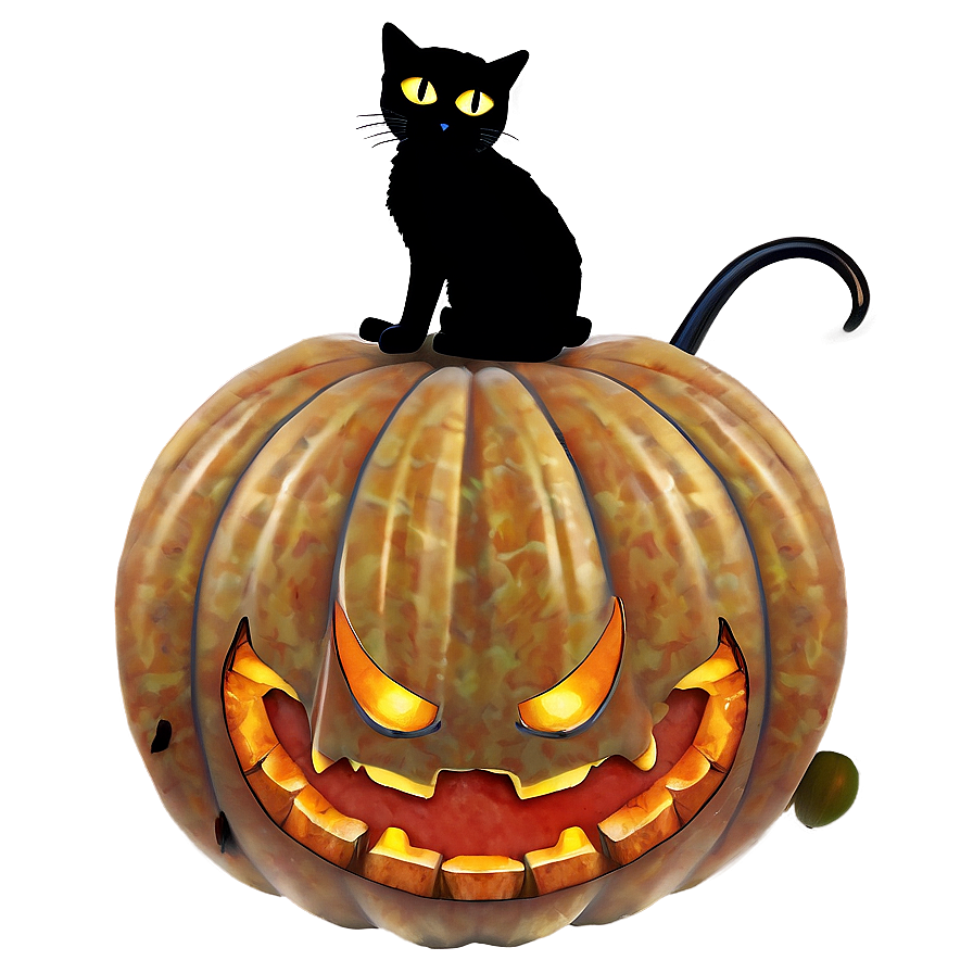 Black Cat And Pumpkin Png 39