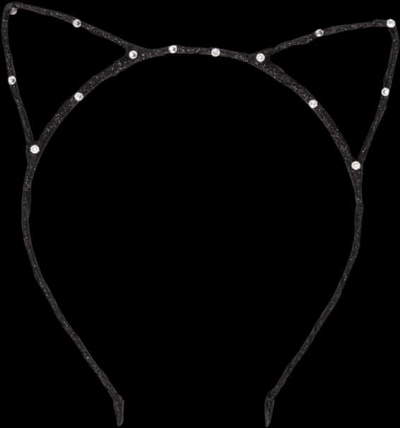 Black Cat Ear Headbandwith Rhinestones