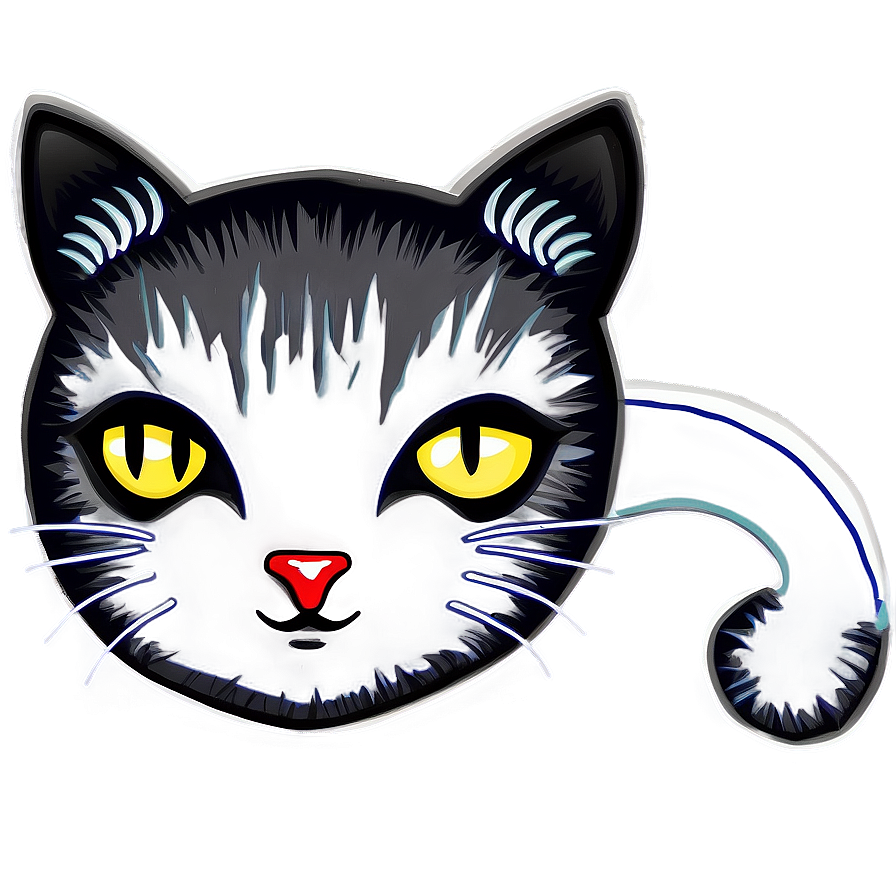 Black Cat Ear Outline Png 06212024