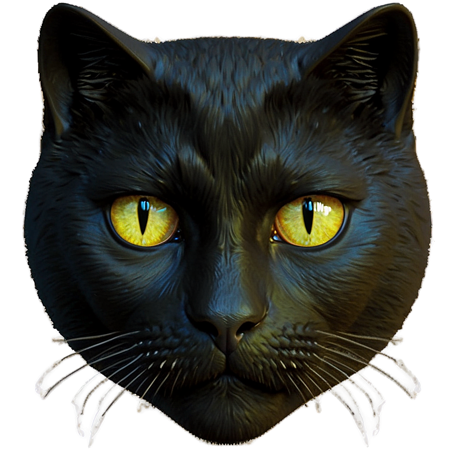 Black Cat Face Png Gok