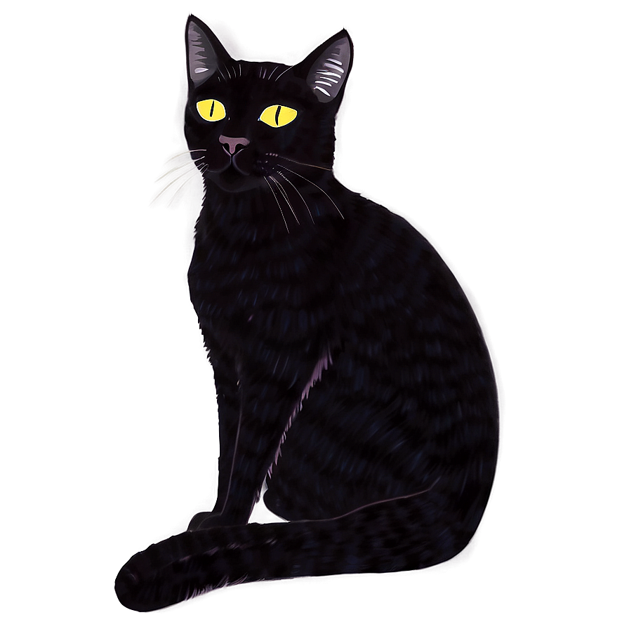 Black Cat Illustration Png Jwr