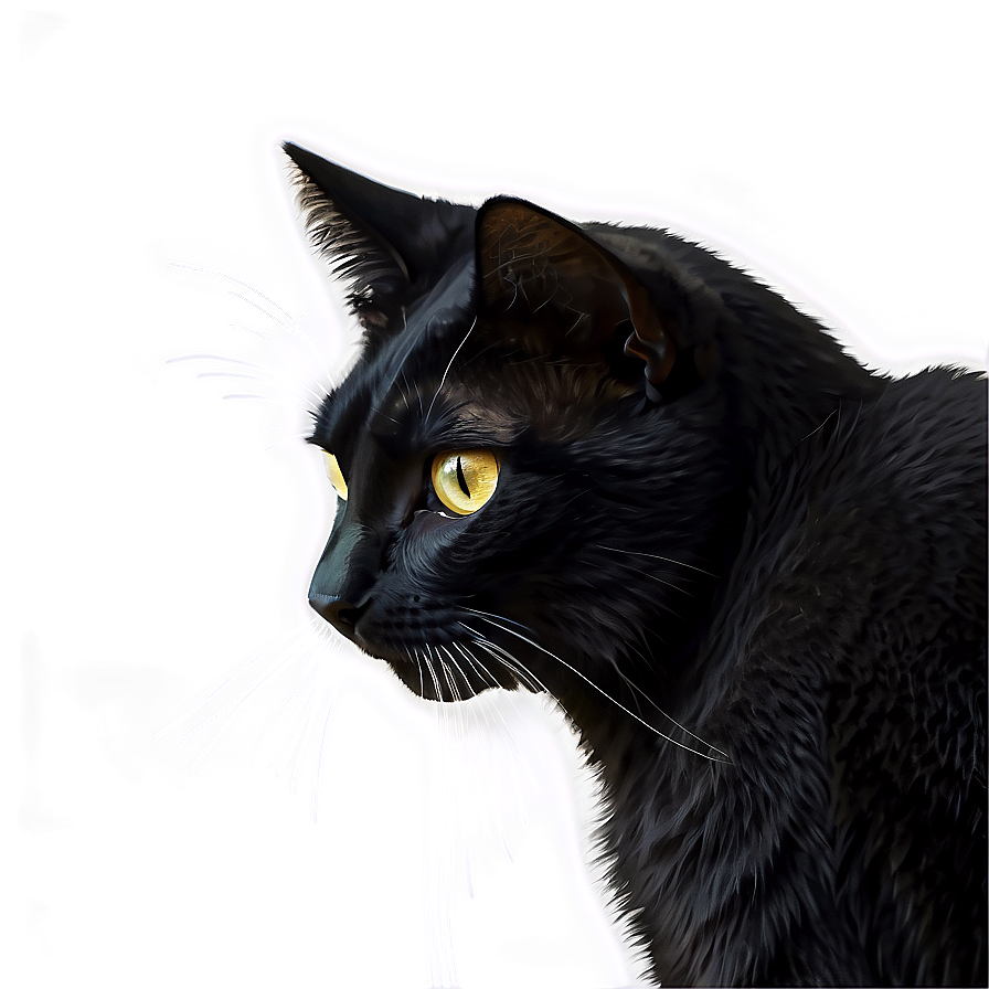 Black Cat Side View Png 18