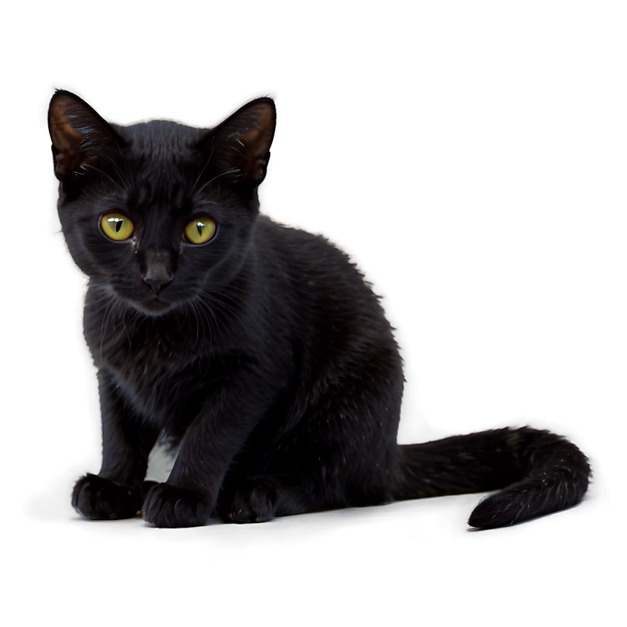 Black Cat Sitting Png 05232024