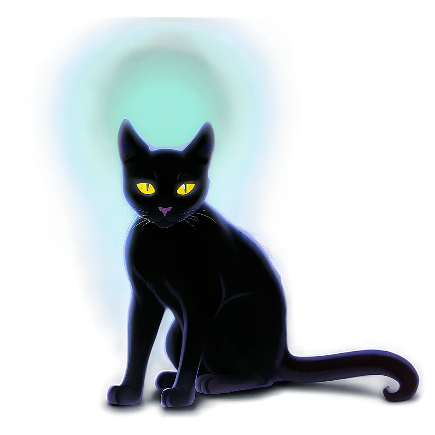 Black Cat With Glowing Eyes Png 05232024