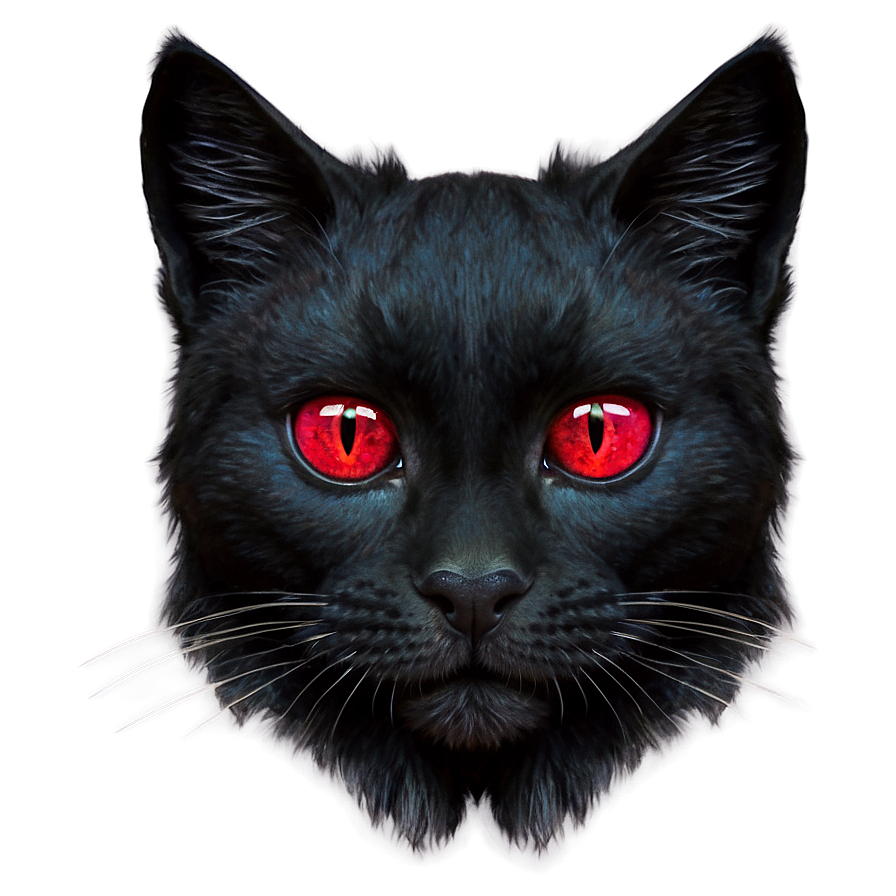 Black Cat With Red Eyes Png Wkk42