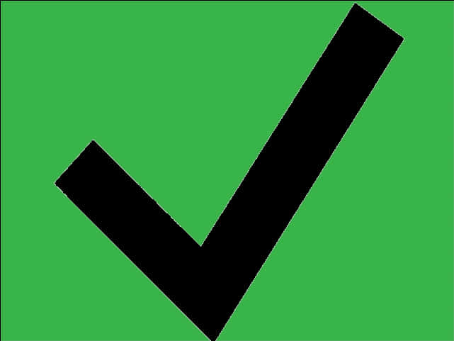 Black Check Mark Green Background