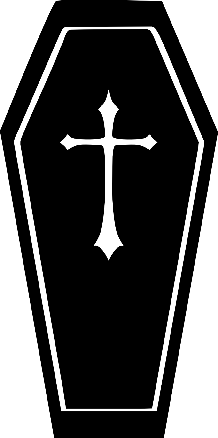 Black Coffin With Cross Design