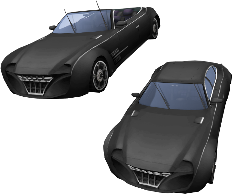 Black Convertible Sports Car3 D Model