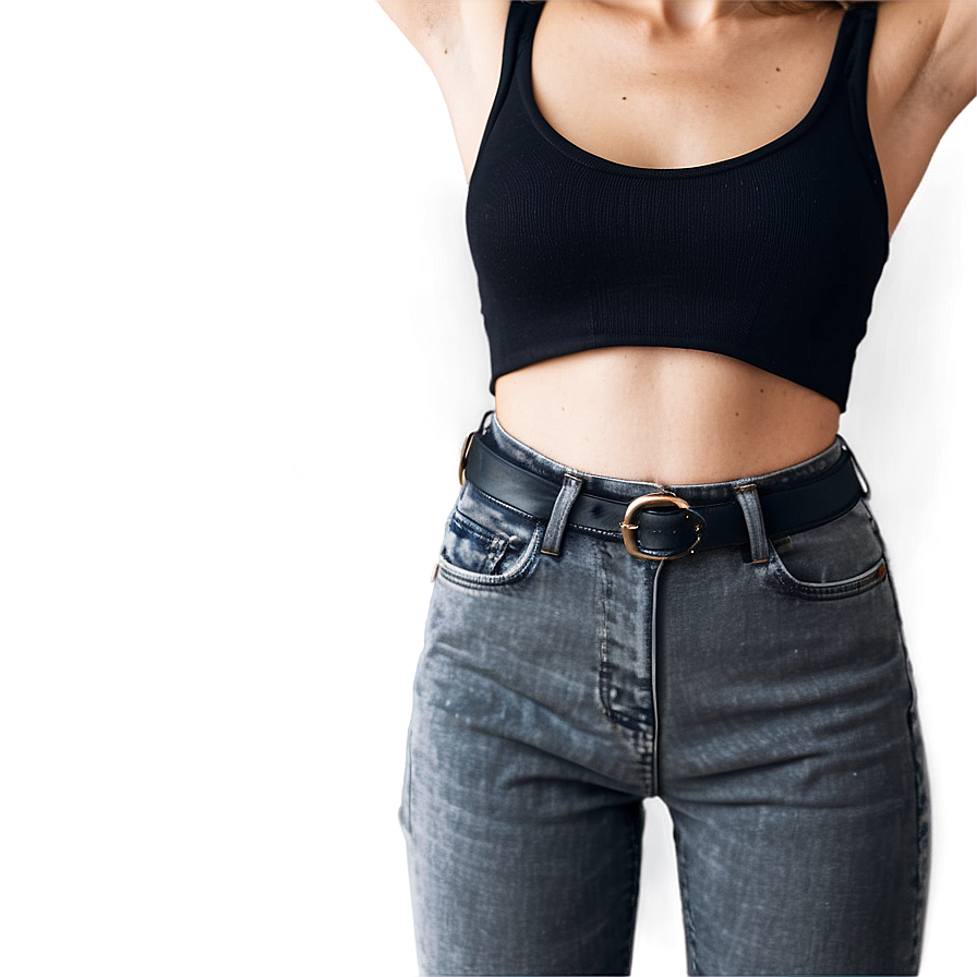 Black Crop Top Aesthetic Png Tqo16