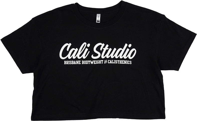 Black Crop Top Cali Studio Print