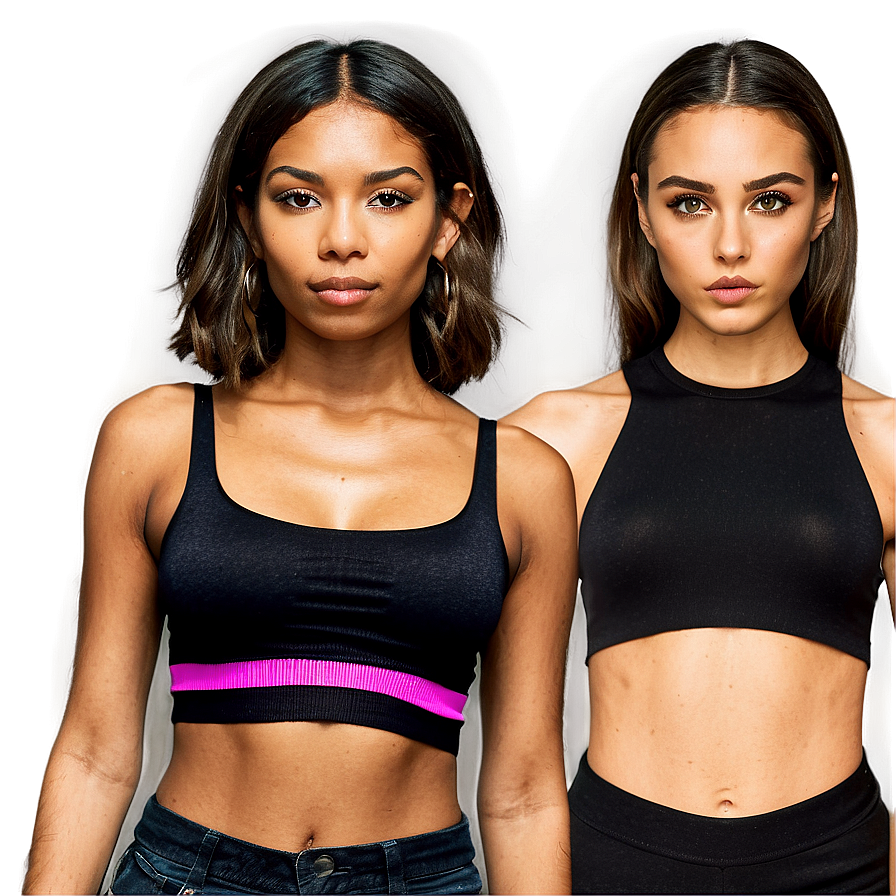 Black Crop Top Collection Png 27