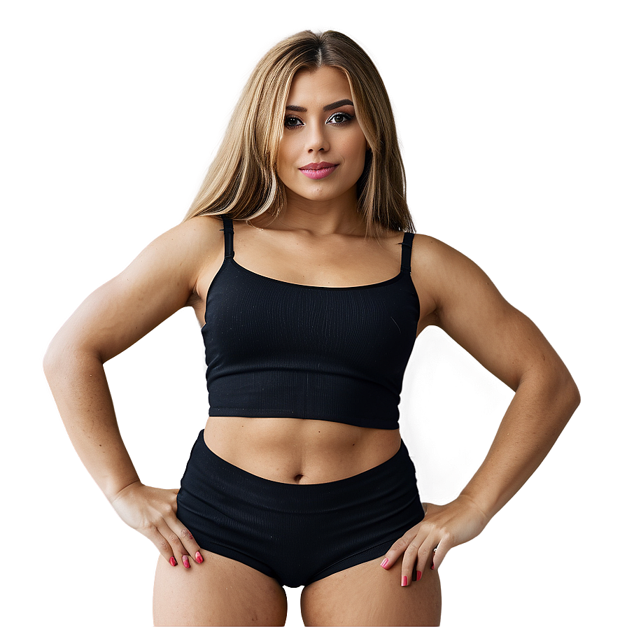 Black Crop Top Look Png 22