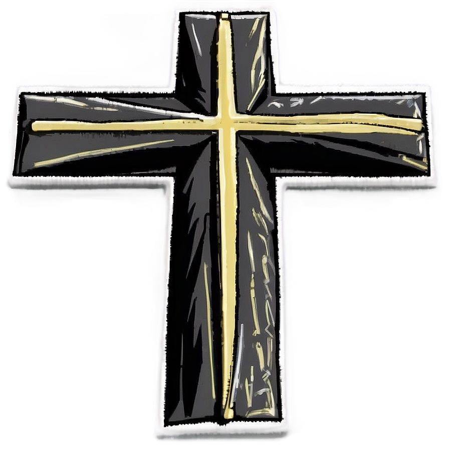 Black Cross Outline Png Oos