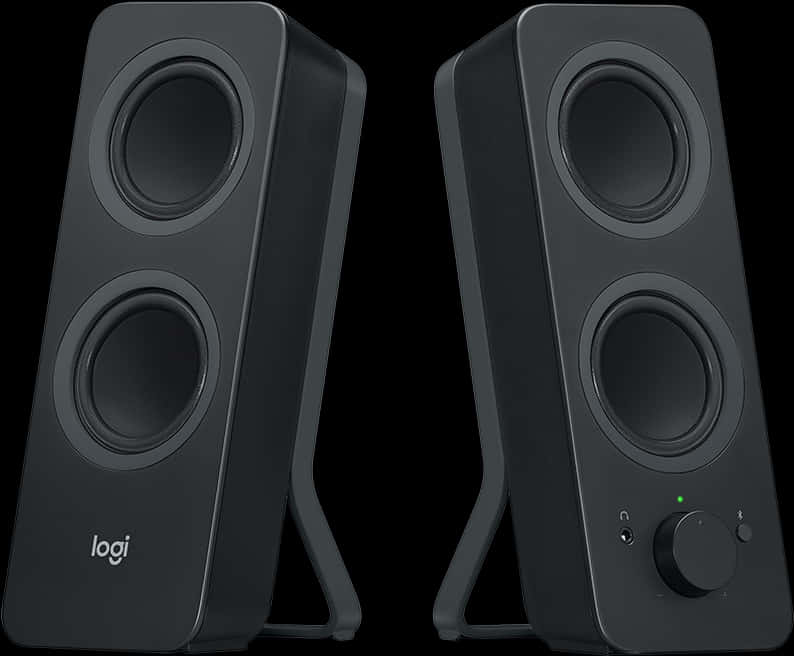 Black Desktop Speakers Logi Brand