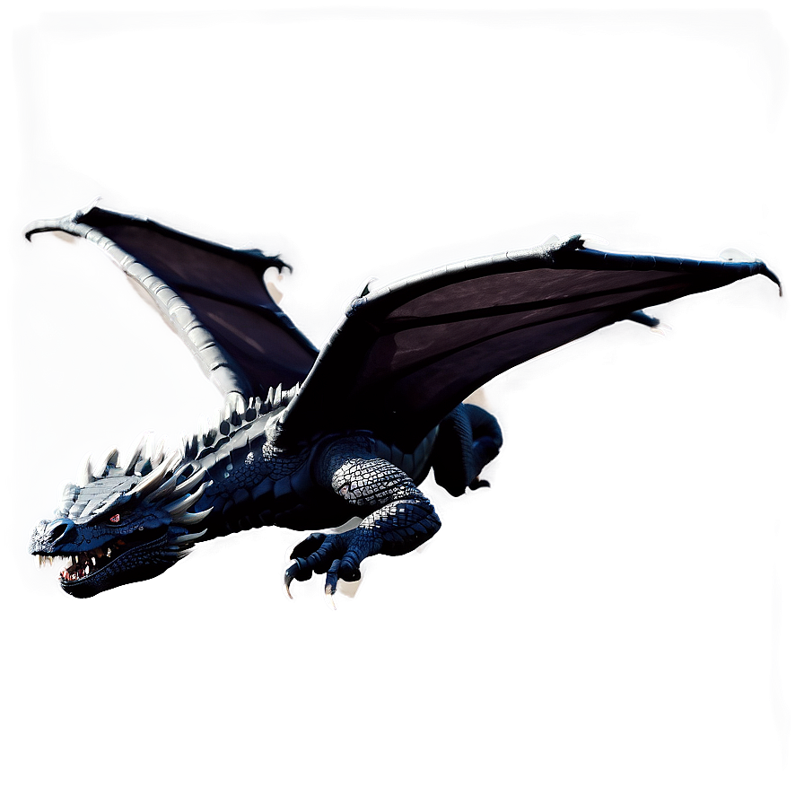 Black Dragon In Flight Png Rnw