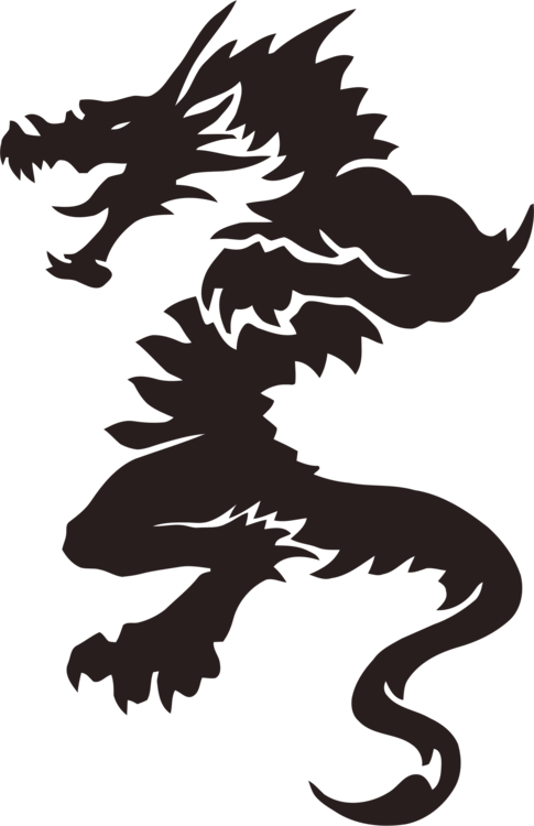 Black Dragon Silhouette Tattoo Design