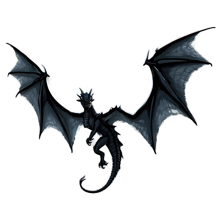 Black Dragon Wings Spread Png Jwa68