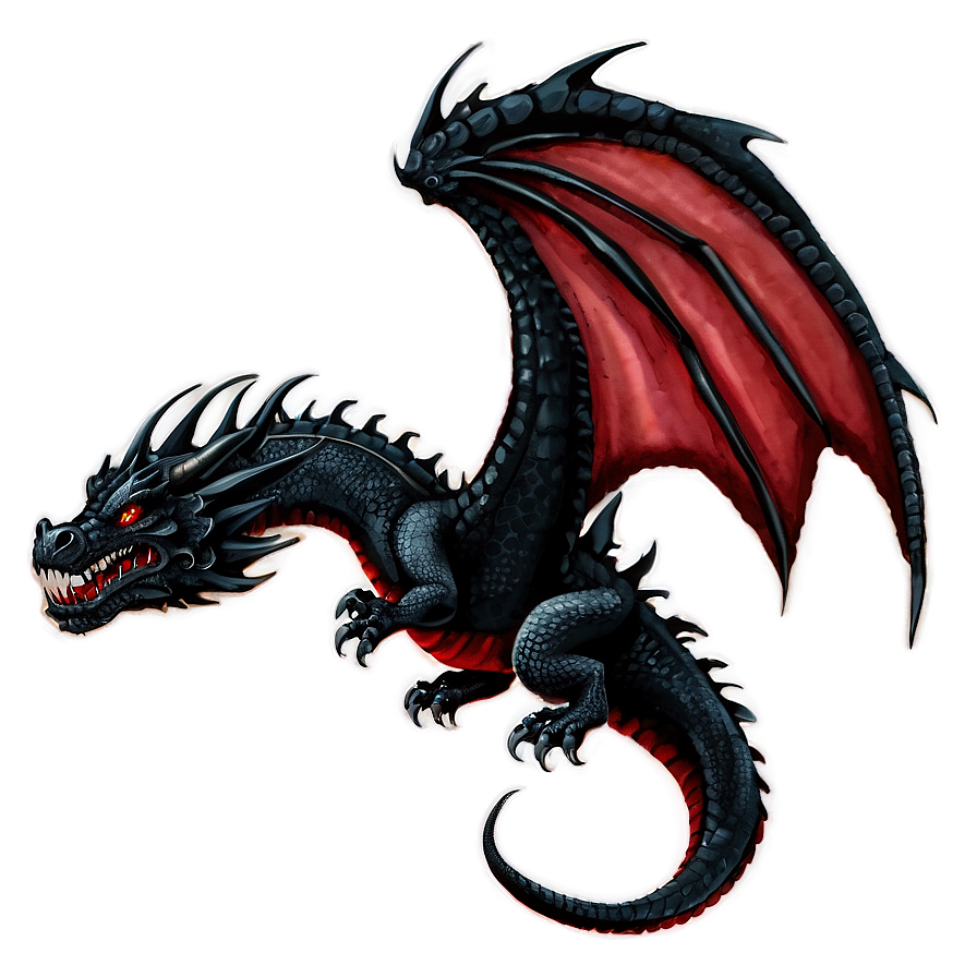 Black Dragon With Red Eyes Png Dsf