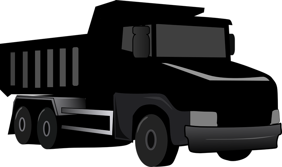 Black Dump Truck Vector Illustration