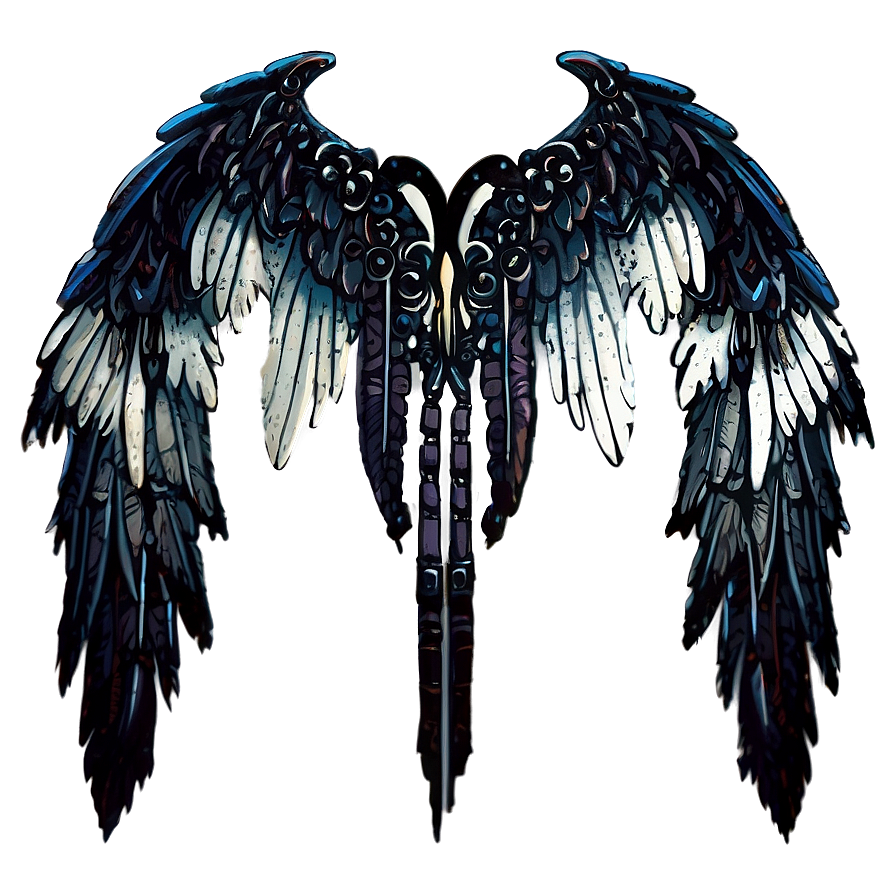 Black Emo Wings Png 05212024