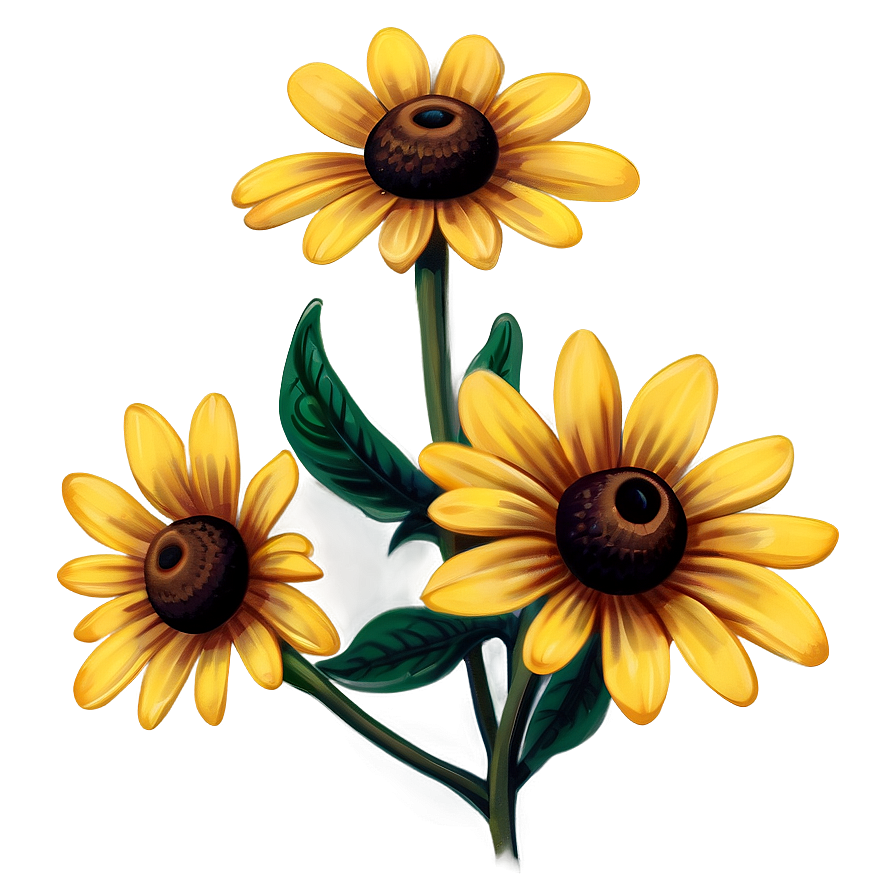 Black Eyed Susan Sketch Png Mas58