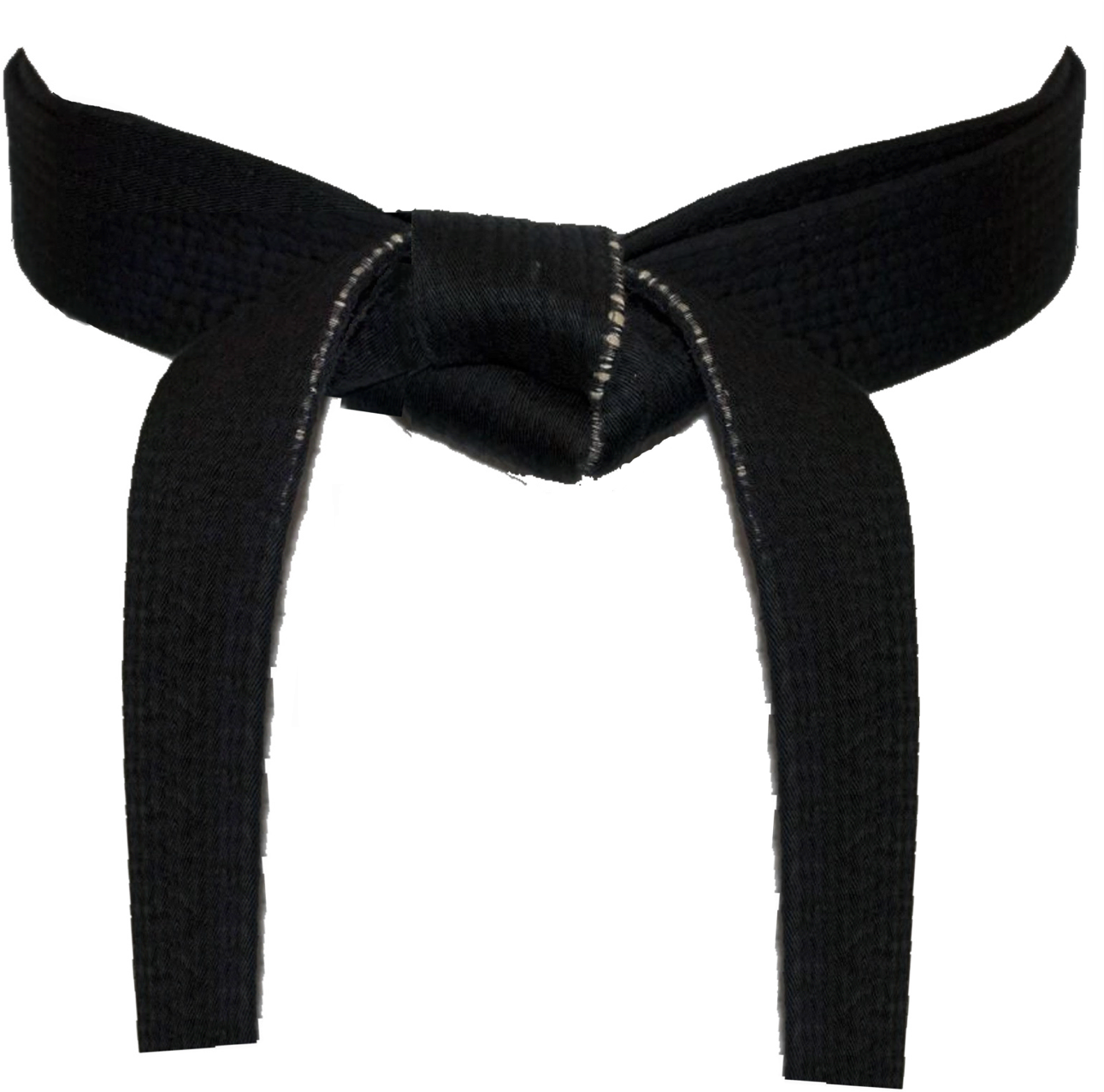 Black Fabric Belt Tied Knot