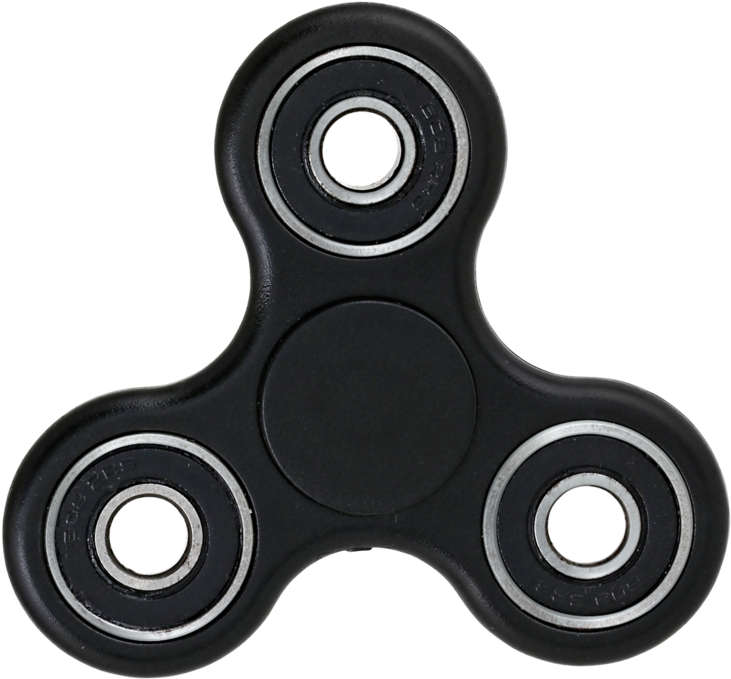 Black Fidget Spinner Isolated