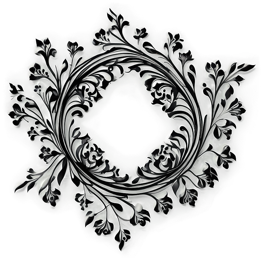 Black Floral Design Png Eqj59