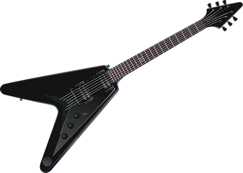 Black Flying V Electric Guitar