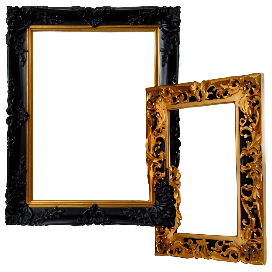 Black Frame With Gold Trim Png Byv20