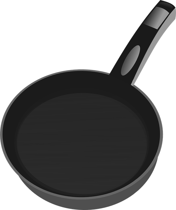 Black Frying Pan Vector Illustration