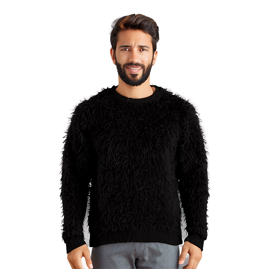 Black Fuzzy Sweater Png Itp95