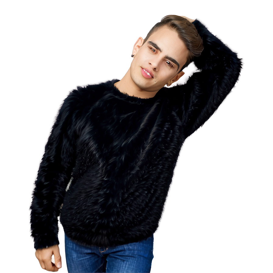 Black Fuzzy Sweater Png Quf