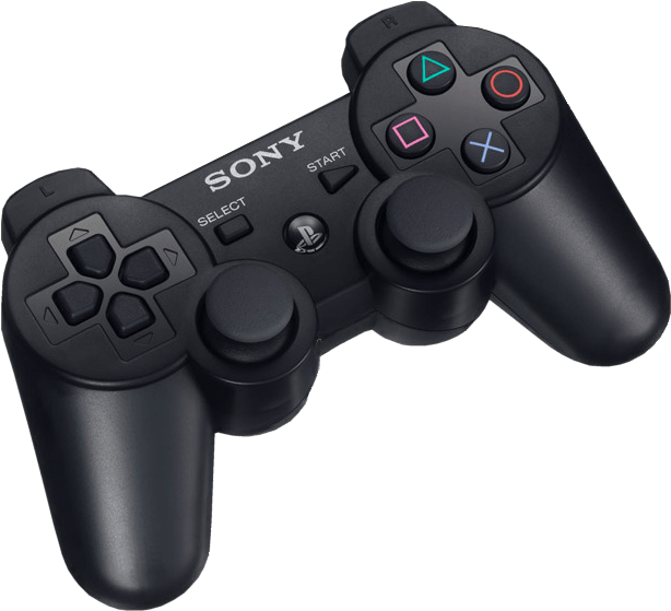 Black Game Controller Isolated