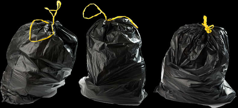 Black Garbage Bagswith Yellow Ties