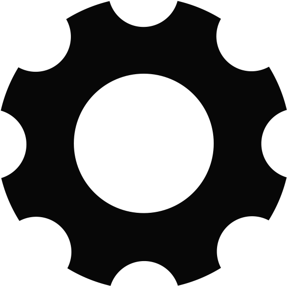 Black Gear Icon Simple Design