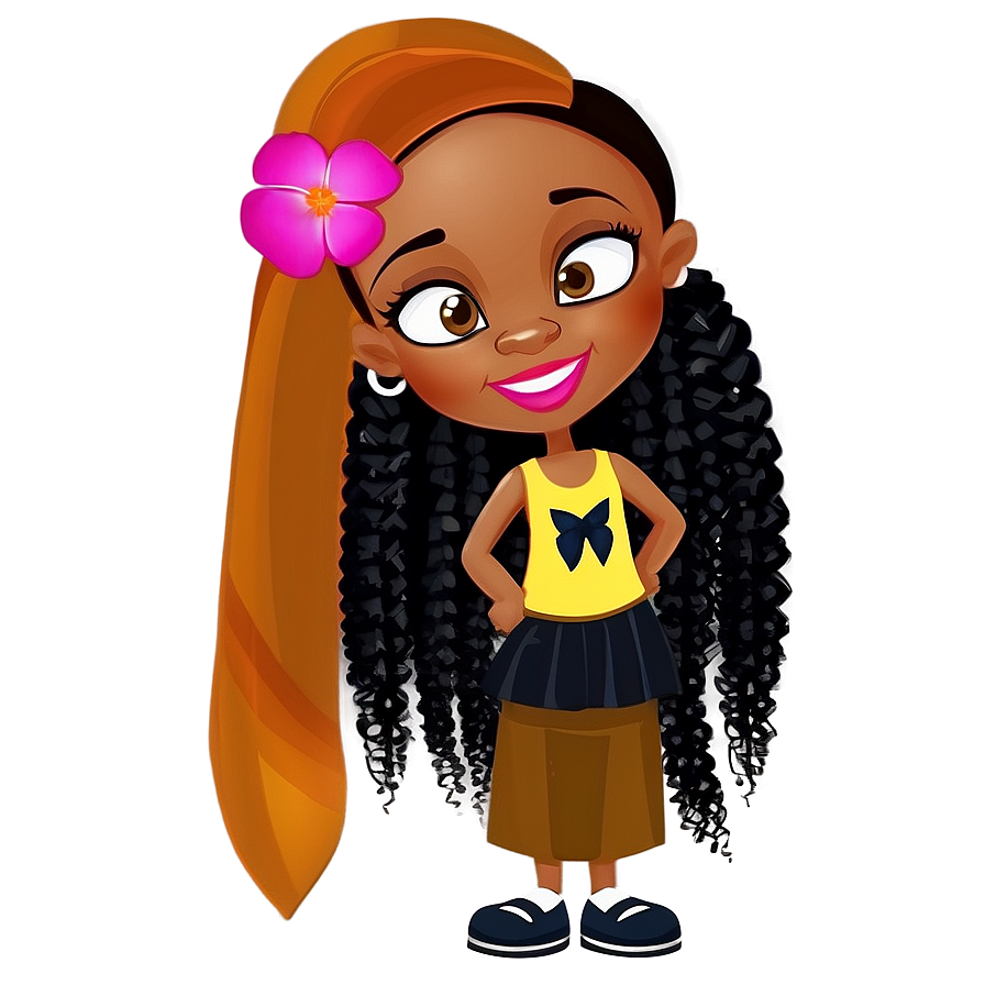 Black Girl Cartoon Character Design Png Cgb