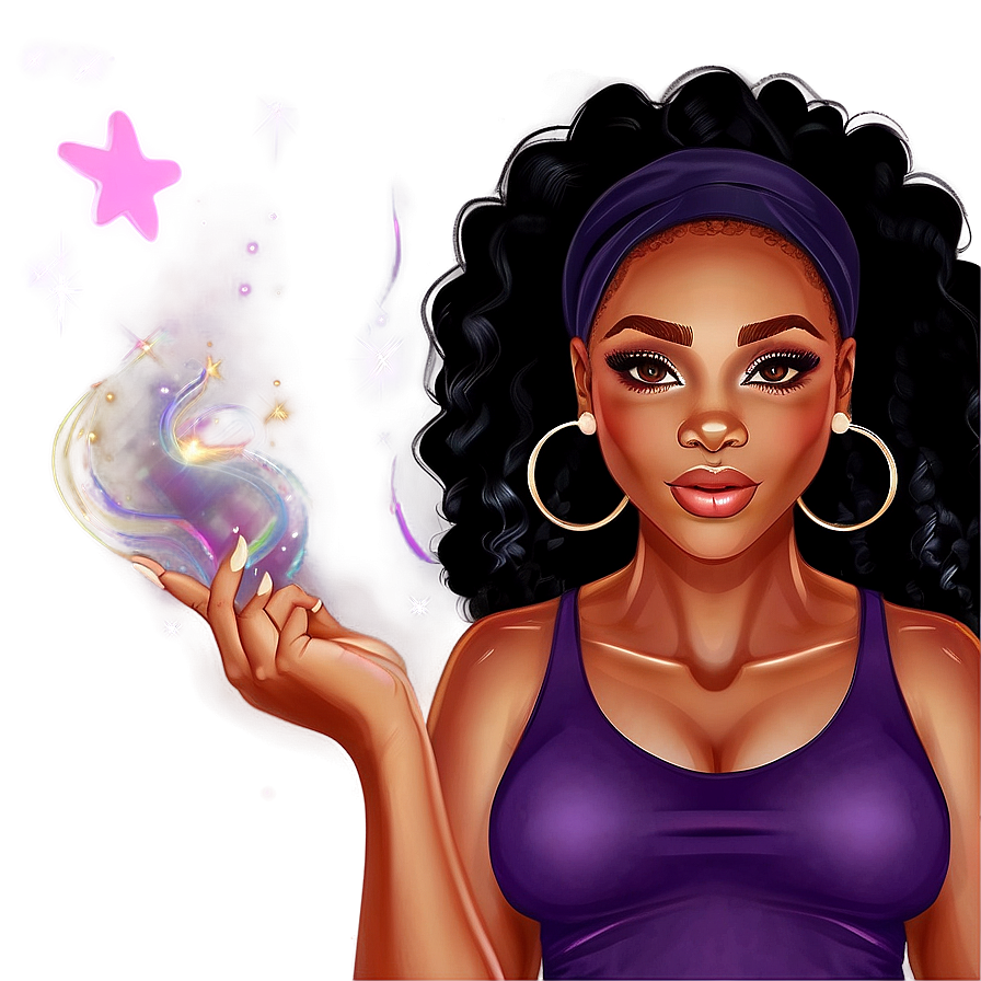 Black Girl Magic Cartoon Png 06252024