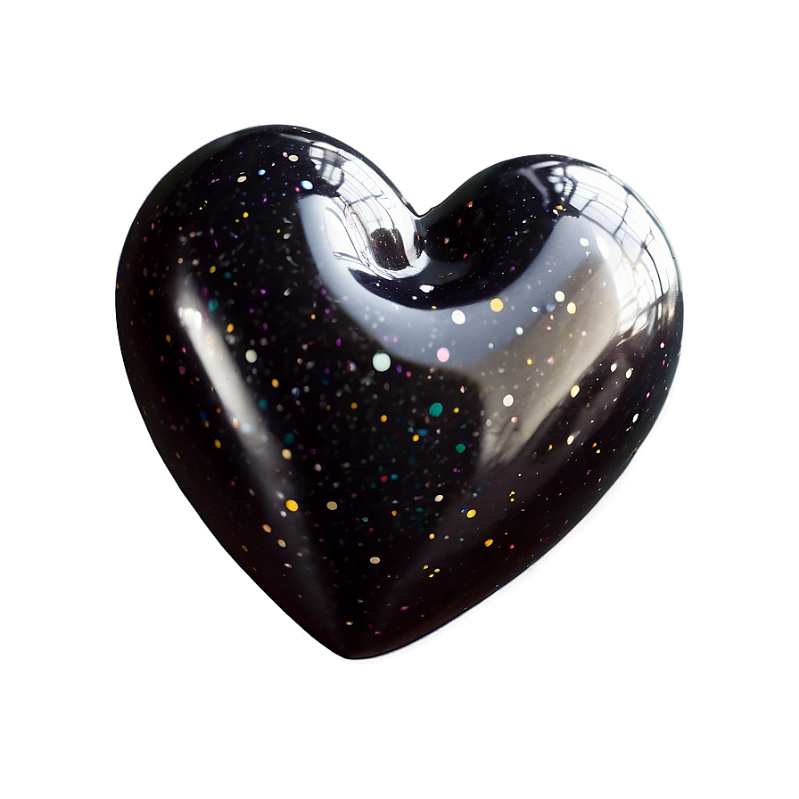 Black Glitter Heart Png Dtn