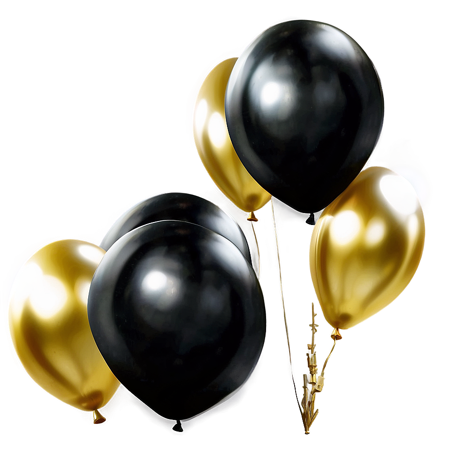 Black Gold Balloon Backdrop Png Xuf