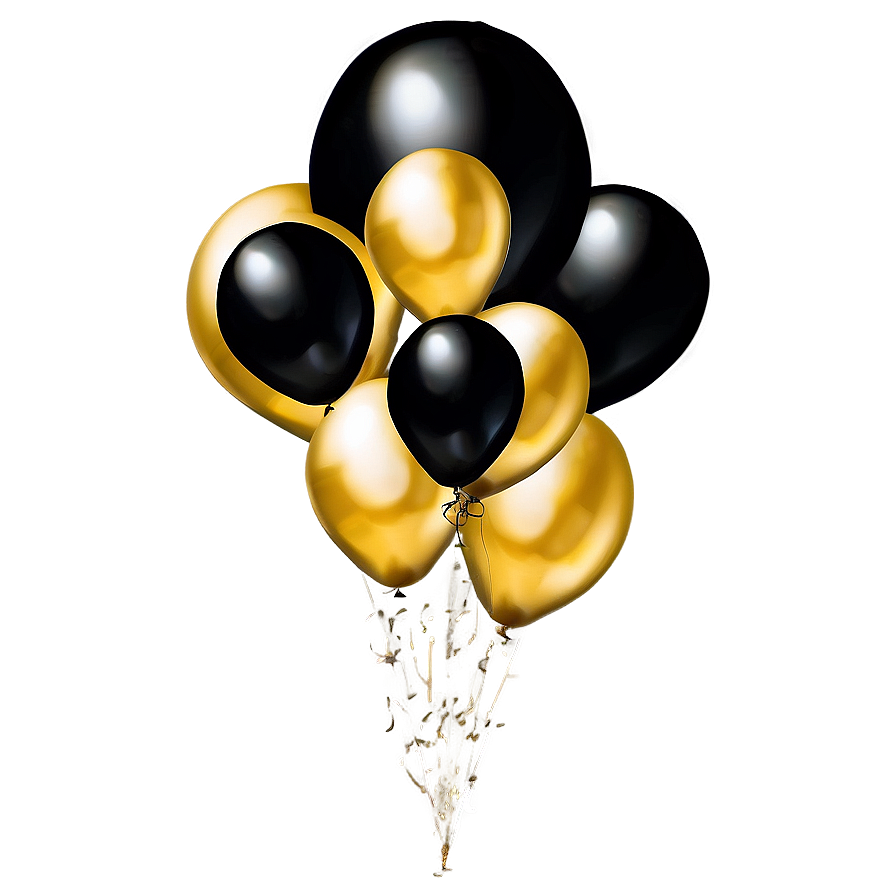 Black Gold Balloon Celebration Ideas Png 73