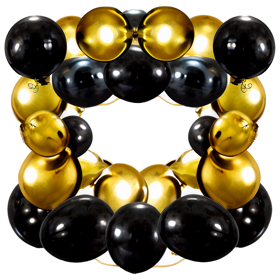 Black Gold Balloon Garland Png Low