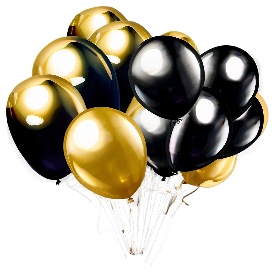 Black Gold Ballroom Balloons Png 30