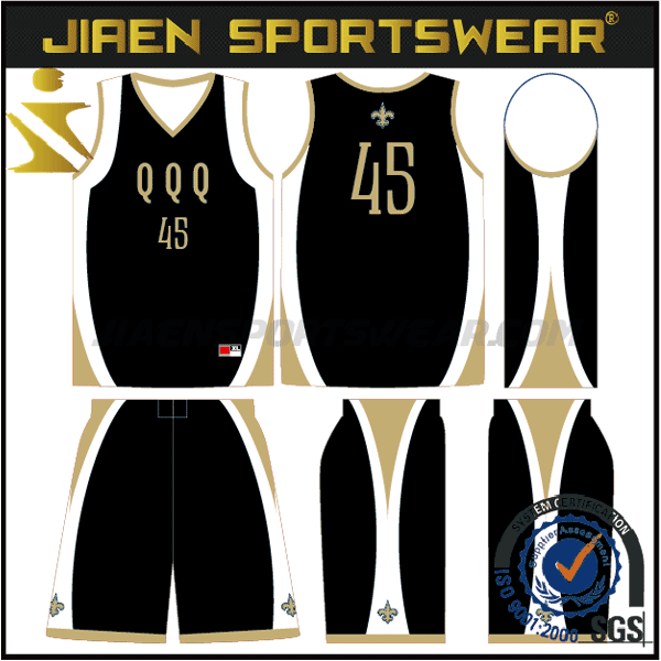 Black Gold Basketball Uniform Design