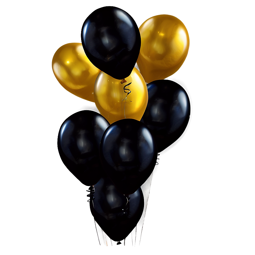 Black Gold Themed Balloons Png Dmg53