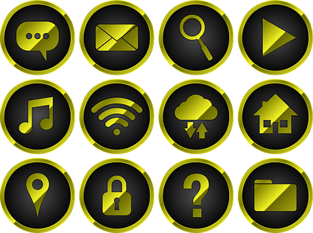 Black Gold Web Icons Set